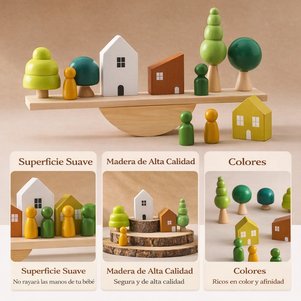 Juego de Equilibrio de Madera ·Animales y Verduras·