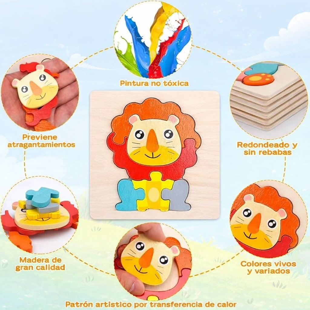 Rompecabezas de Madera ·Animales·